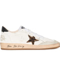 Golden Goose Ball Star trainers with leopard print pony skin star and black heels tab