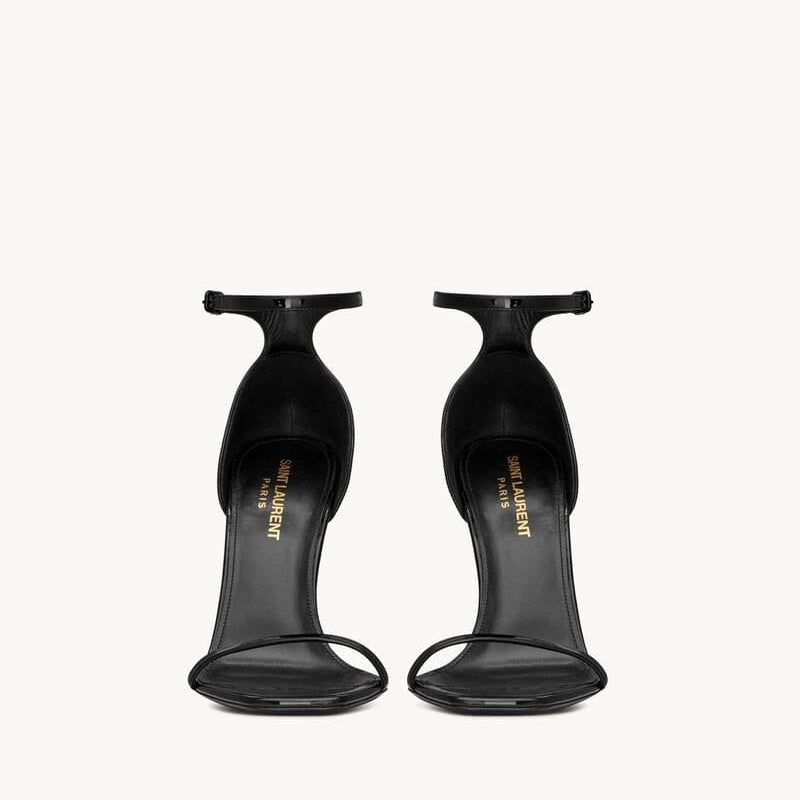 saint laurent opyum sandals in patent leather BLACK