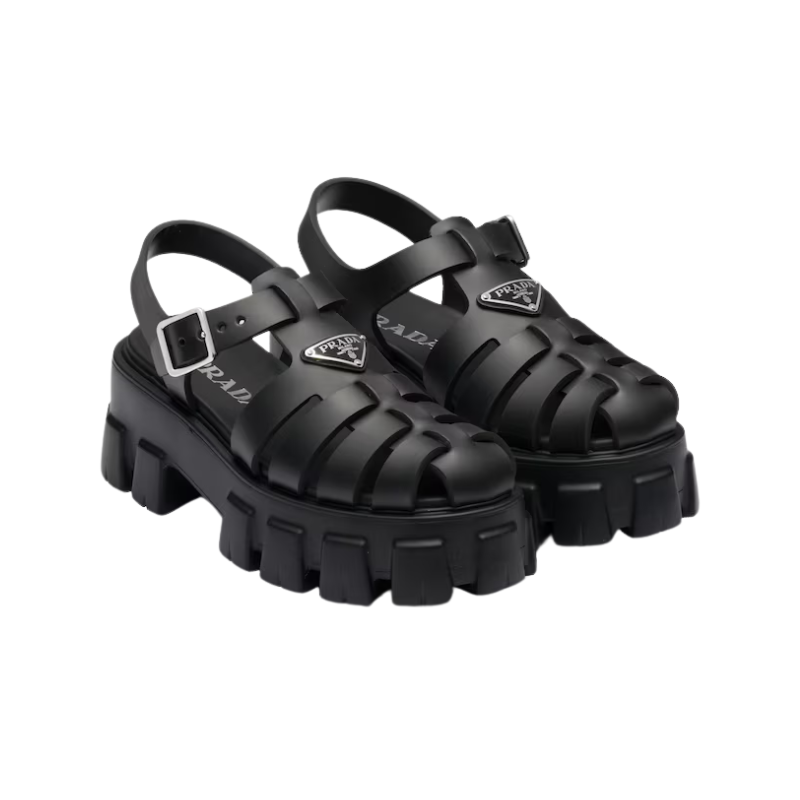 Prada Monolith Rubber Sandal 'Black' (Women)