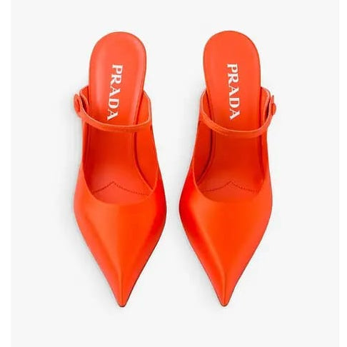 pointed-toe satin high heel pumps