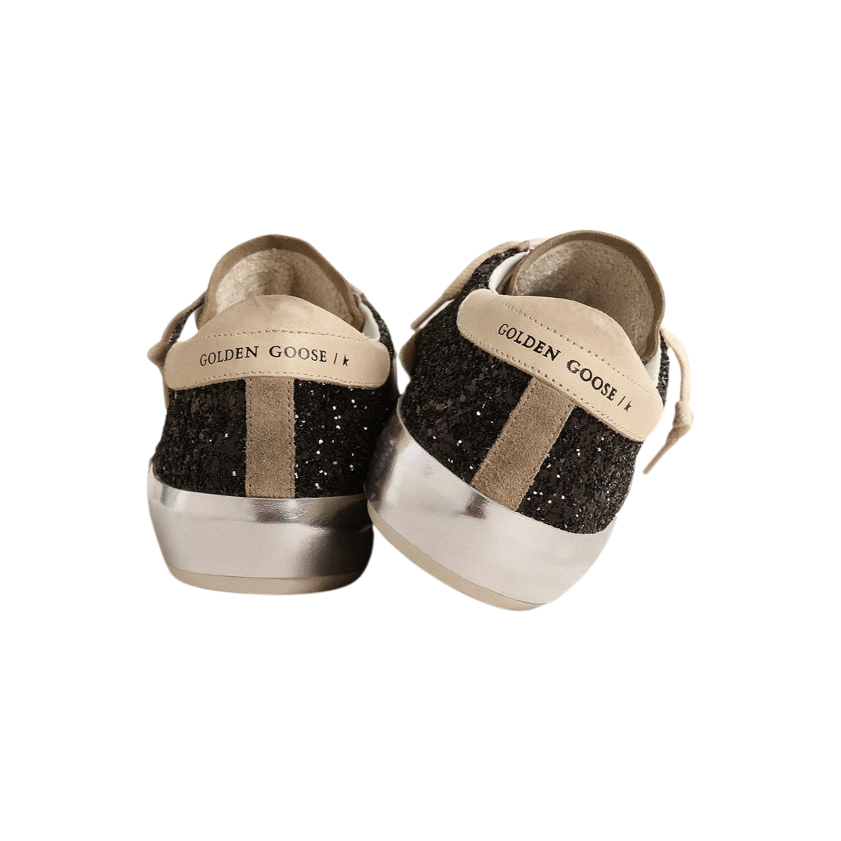 Golden Goose Super-Star 'Black Glitter Cream Star' (Women)