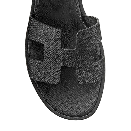 Hermès Santorini Sandals Étoupe Black