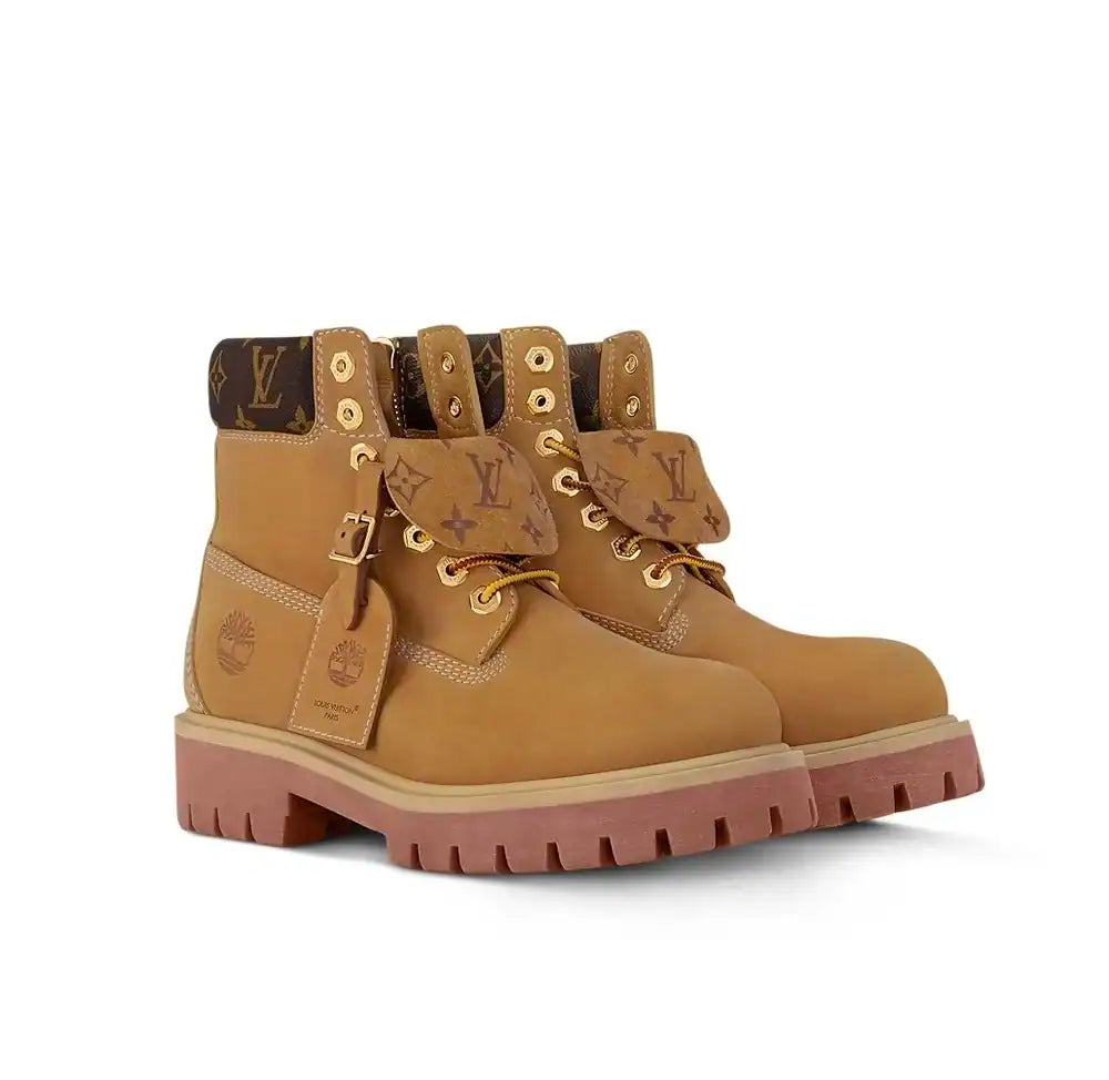 Louis Vuitton LV x Timberland Ankle Boot 'Wheat Brown Monogram' (Men)