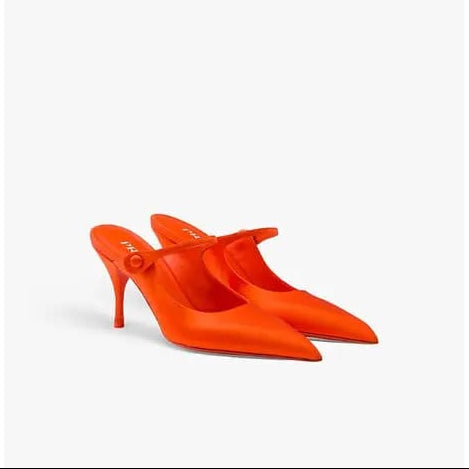 pointed-toe satin high heel pumps