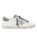 Golden Goose Super Star trainers with silver glitter heels tab