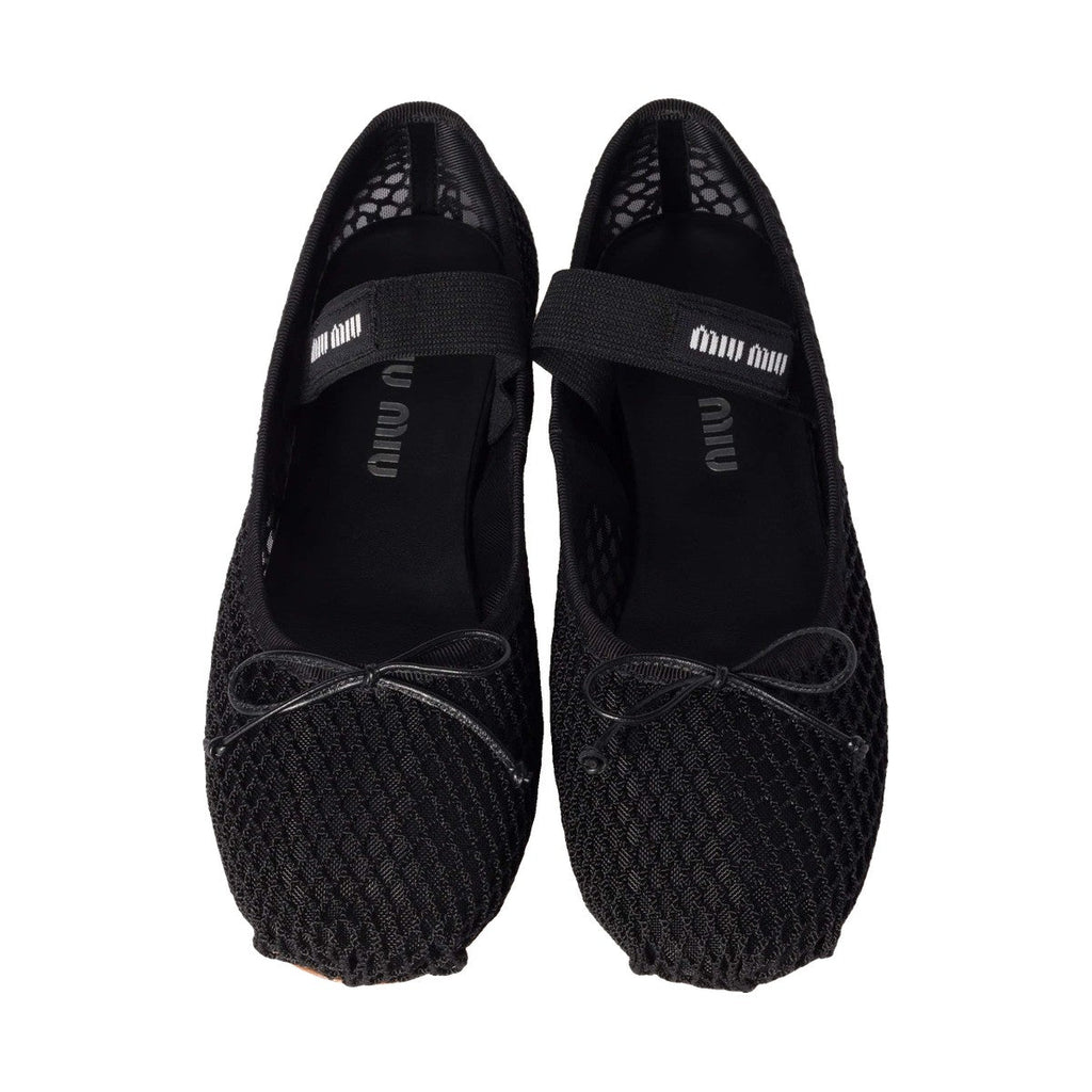 Miu Miu Mesh Ballerina 'Black' (Women)