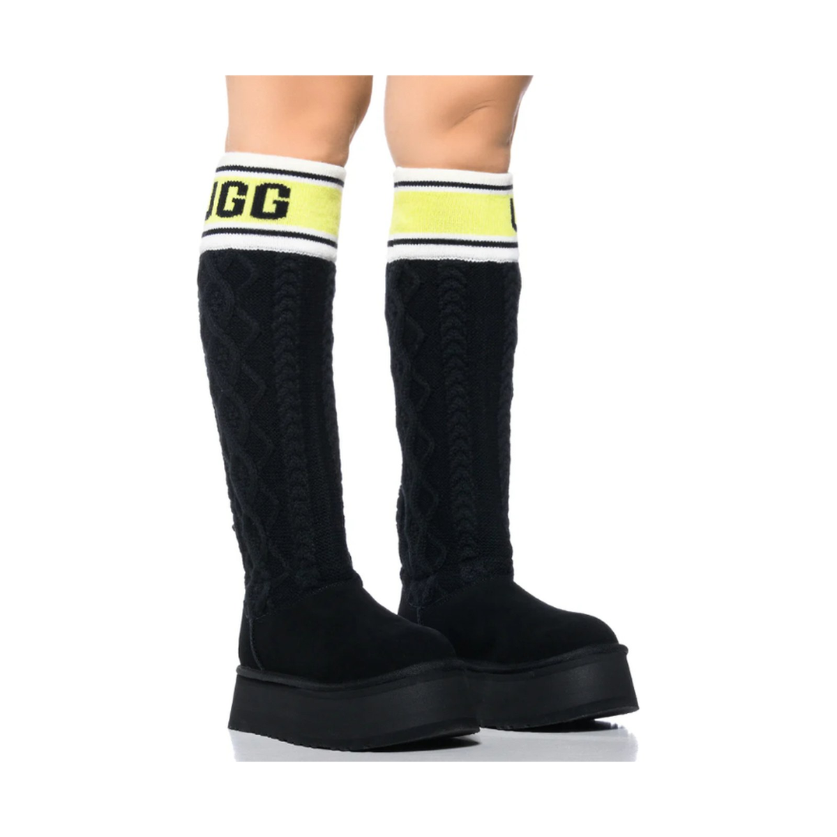 UGG Classic Sweater Letter Boot 'Black' (Women)