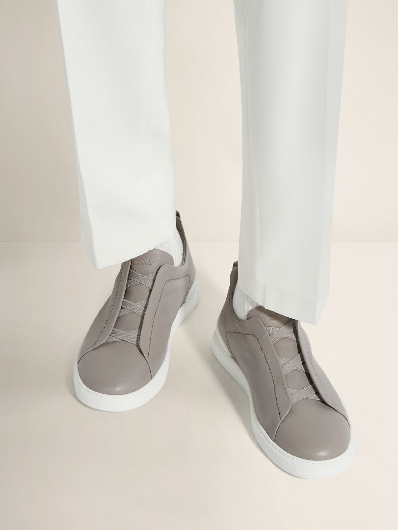 Zegna Triple Stitch™ Sneaker 'Light Grey Leather' (Men)