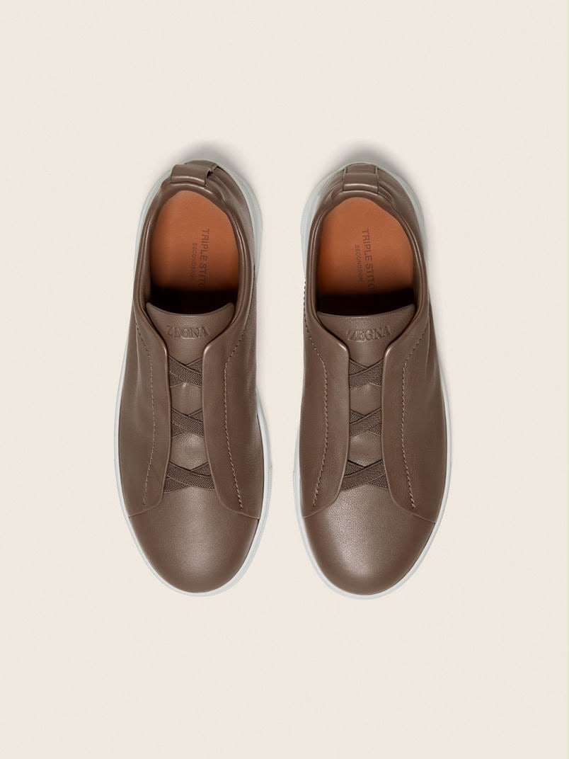 Zegna Triple Stitch™ Sneaker 'Taupe Brown Leather' (Men)